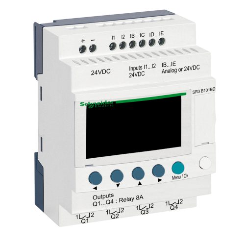 SR 10 I/O REL. 24VDC Display & CLK – SR3B101BD